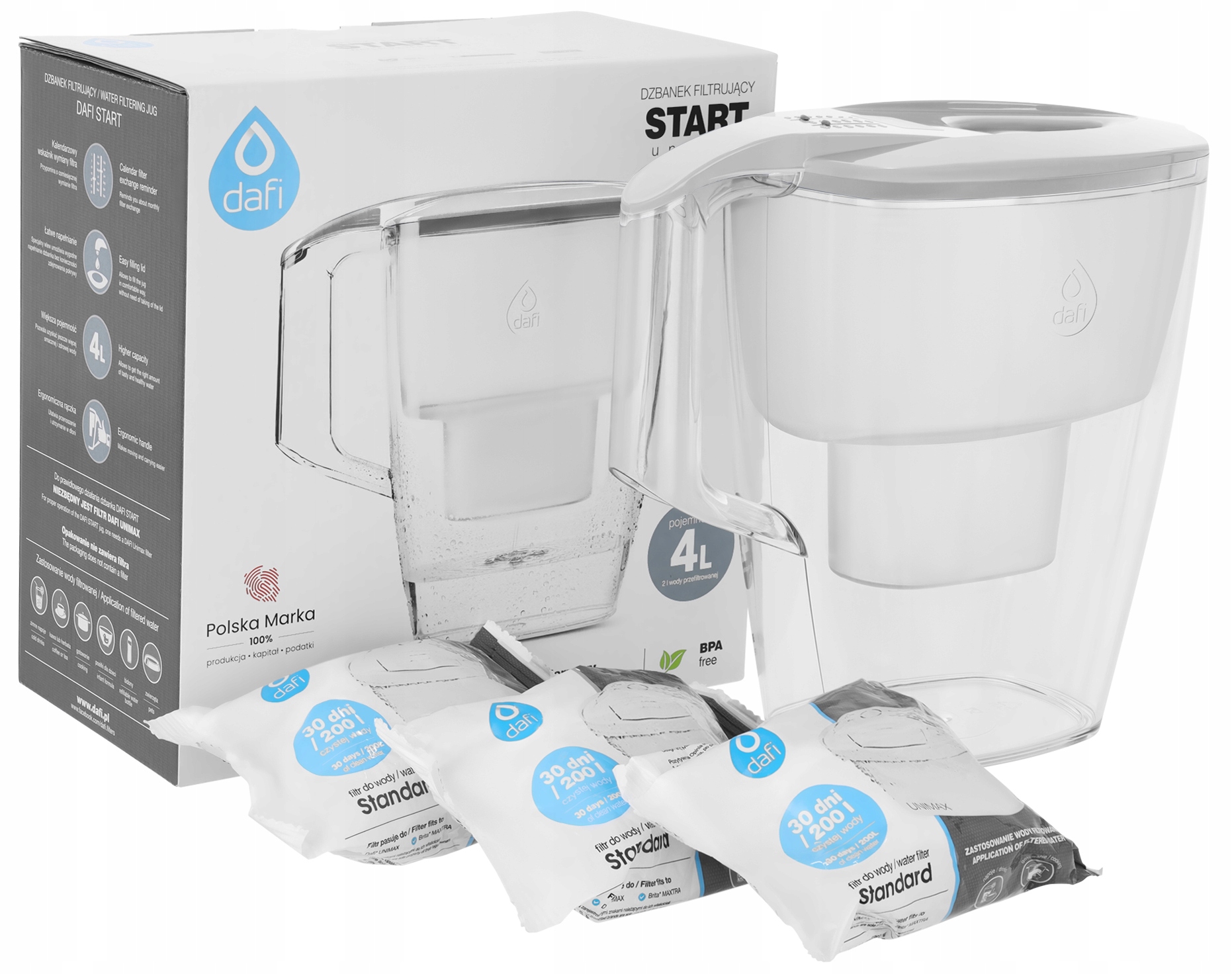 

Dzbanek Dafi 4l 3x filtr wkład Unimax Maxtra