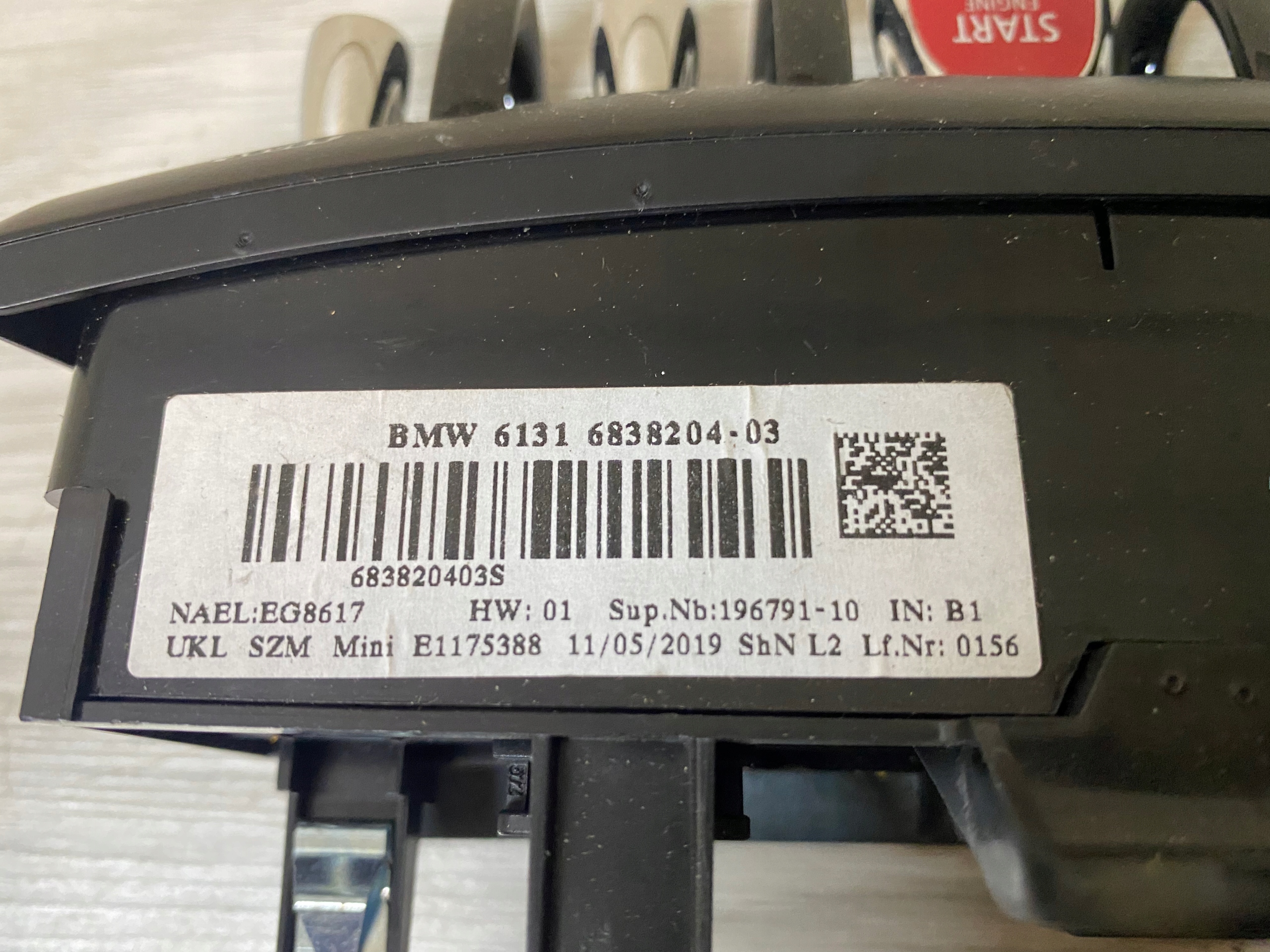 MINI COOPER F55 F56 PANEL START STOP 6838204