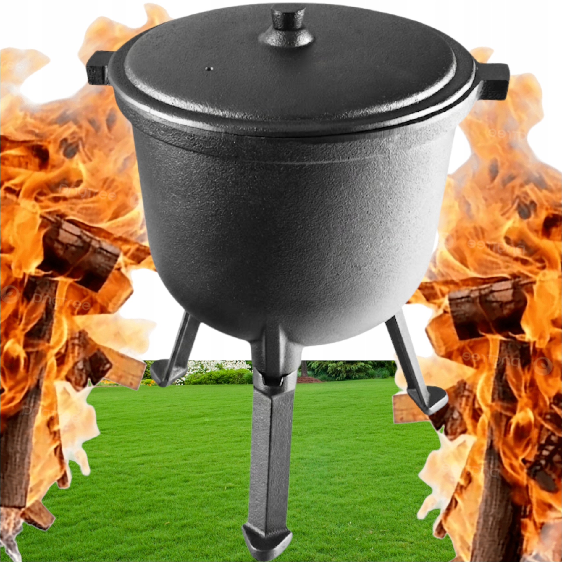 Kociołek Na Ohnisko Grill Lovecski z vysoko kvalitnej Liatiny Pre 5-8 Osôb