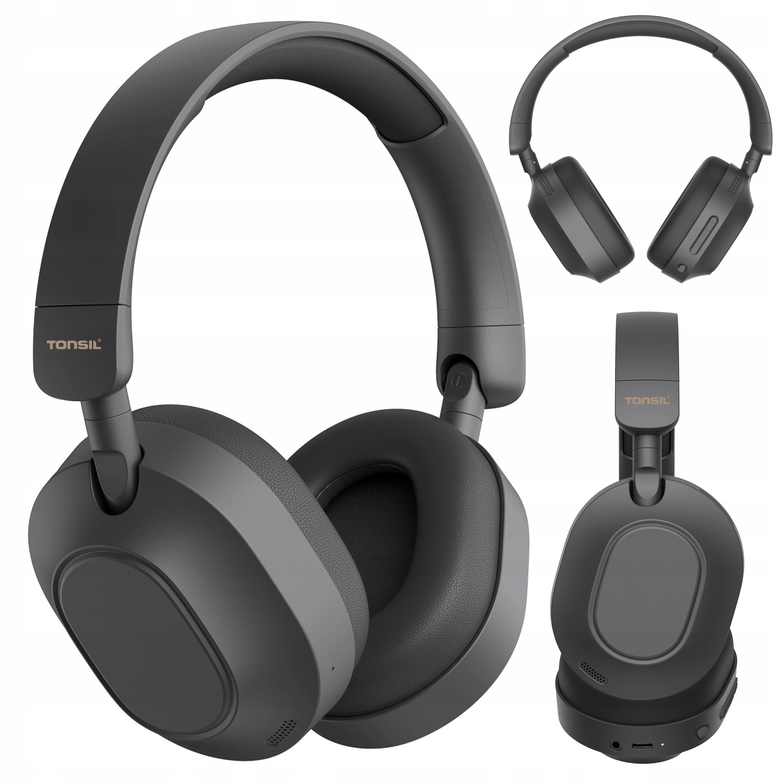 Bezdrátová sluchátka přes uši Tonsil R45BT New Bluetooth Černá