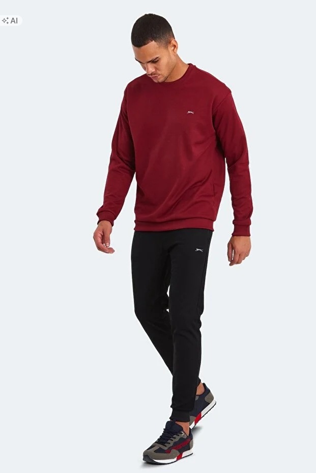Slazenger Pánský Teplákovka Sportovní Komplet Burgundy Měkký Klasický S 5IA