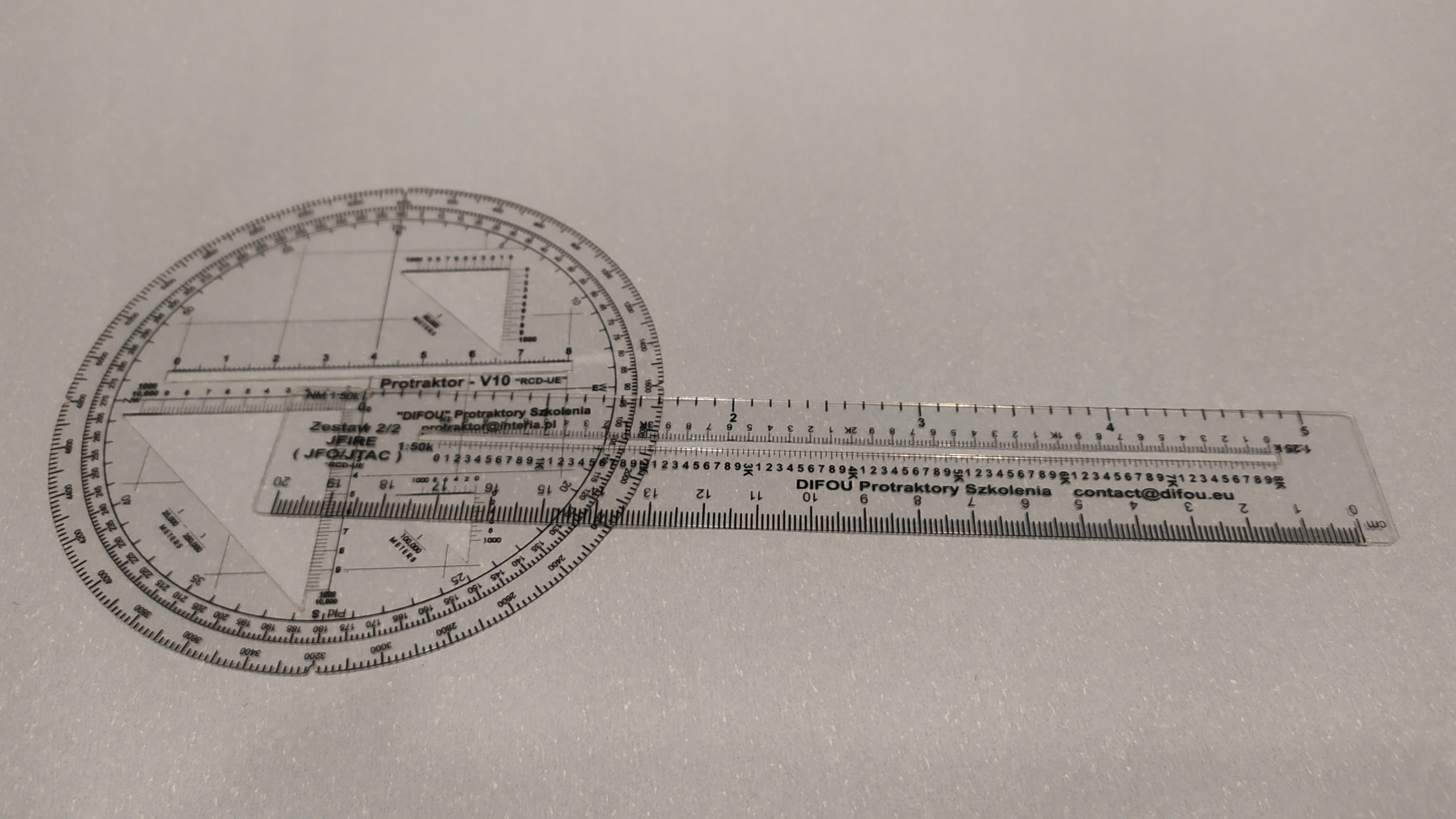 Linijka mapowa JFIRER 2/2 DIFOU | Do protraktora | Wojskowa, praca na mapie EAN (GTIN) 5906138394767