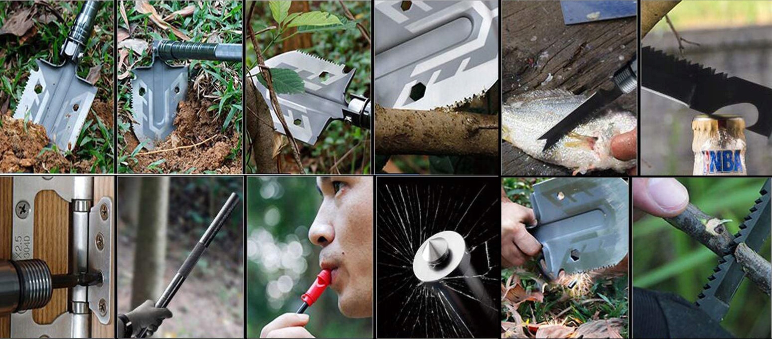 SAPERKA WOJSKOWA SURVIVAL ŁOPATA TAKTYCZNA 16W1 Narzędzia kilof klucz do śrub młotek motyka nóż siekiera