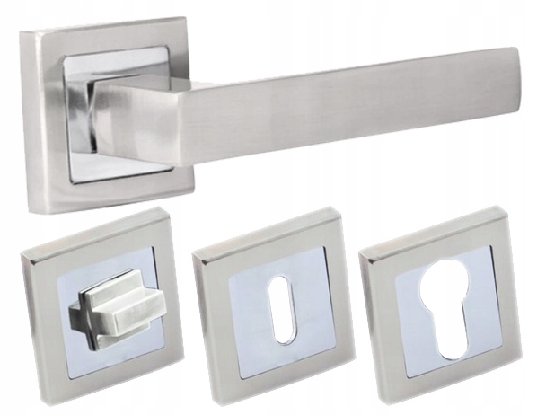 

Klamka Do Drzwi Nikiel Chrom Komplet Rozetki