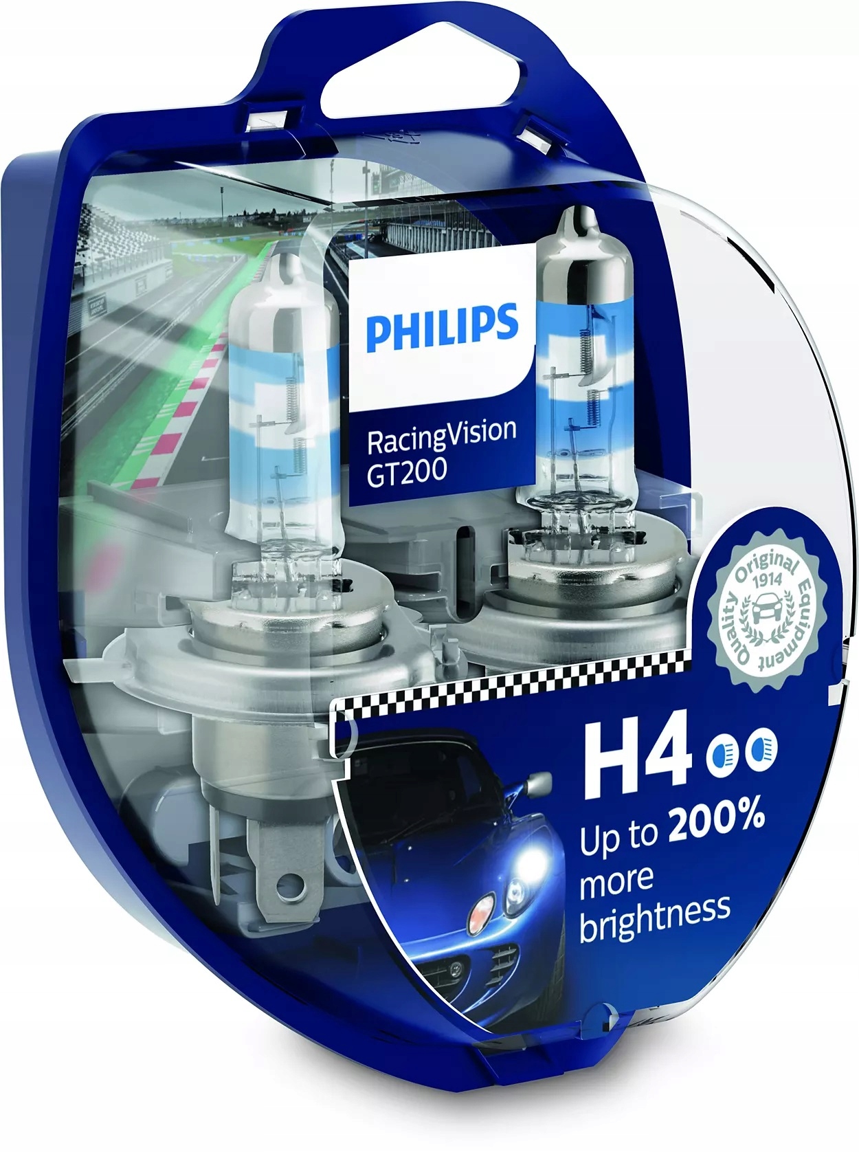 

Philips Żarówki Racing Vision GT200 +200% H4 3700K