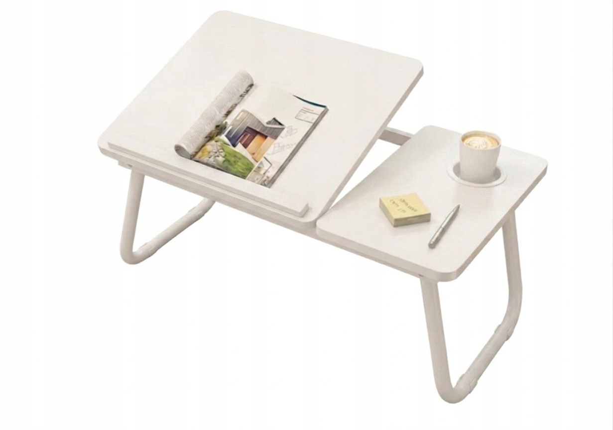 Stolik pod Laptopa Składany Regulowany biały 53x33x25 cm