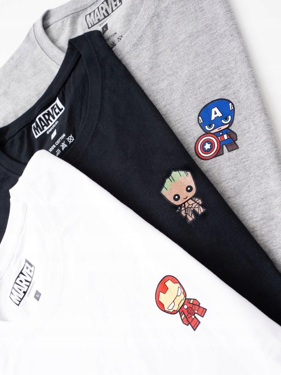Trička 3KS Sada T-shirt Marvel Černá Bílá L