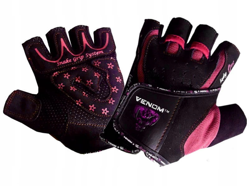 RĘKAWICZKI DAMSKIE VENOM TRENINGOWE NA SIŁOWNIĘ FITNESS ROZMIAR M