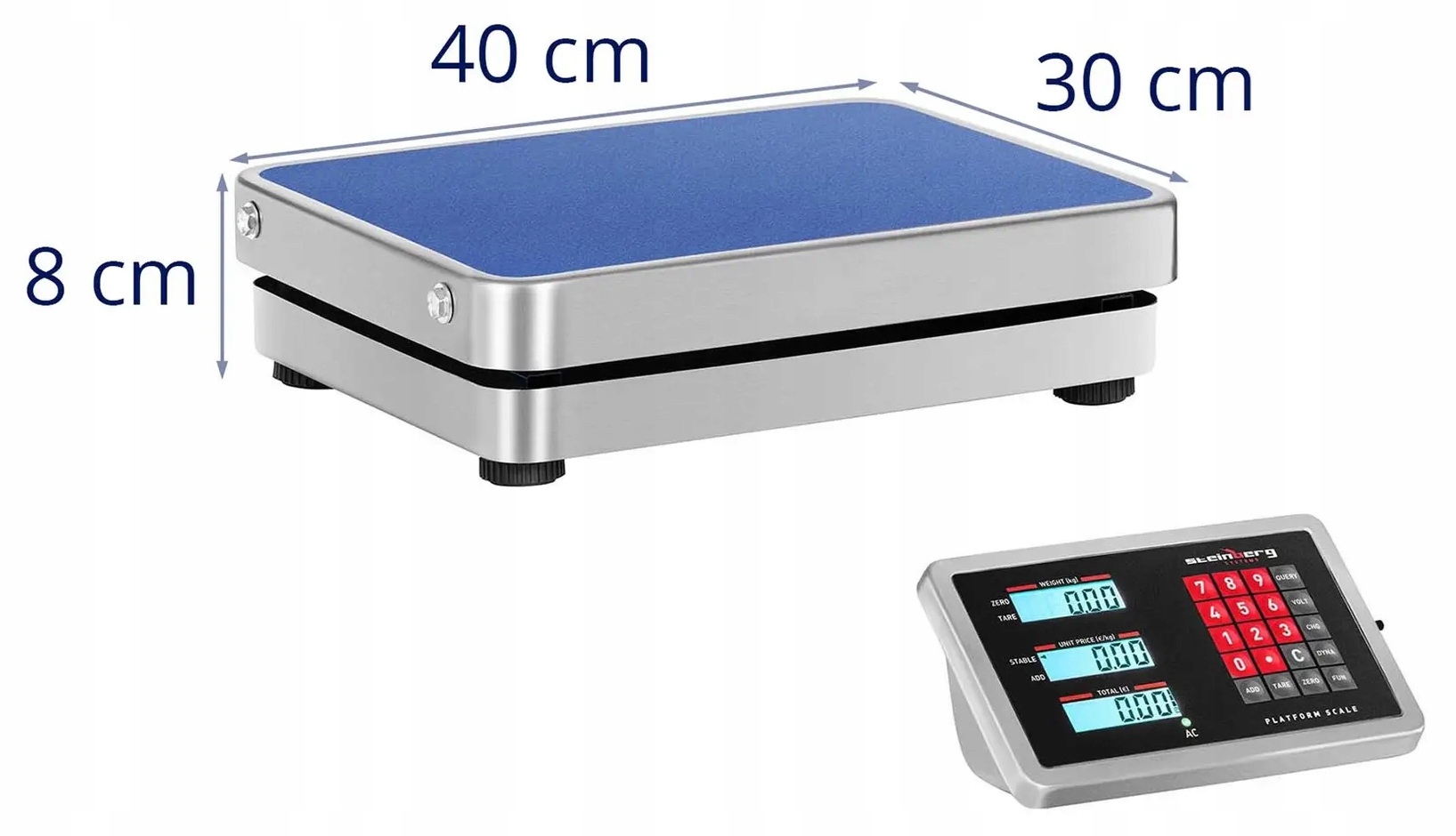 Waga platformowa 100kg 10g 30x40cm Steinberg Systems SBS-PF-100W 10030711