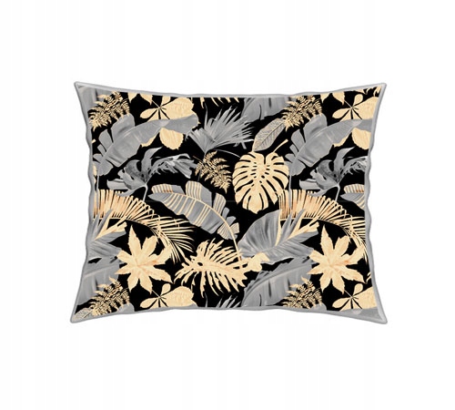 POSZEWKA NA PODUSZKĘ CZARNA ZŁOTE LIŚCIE 40x60 CM