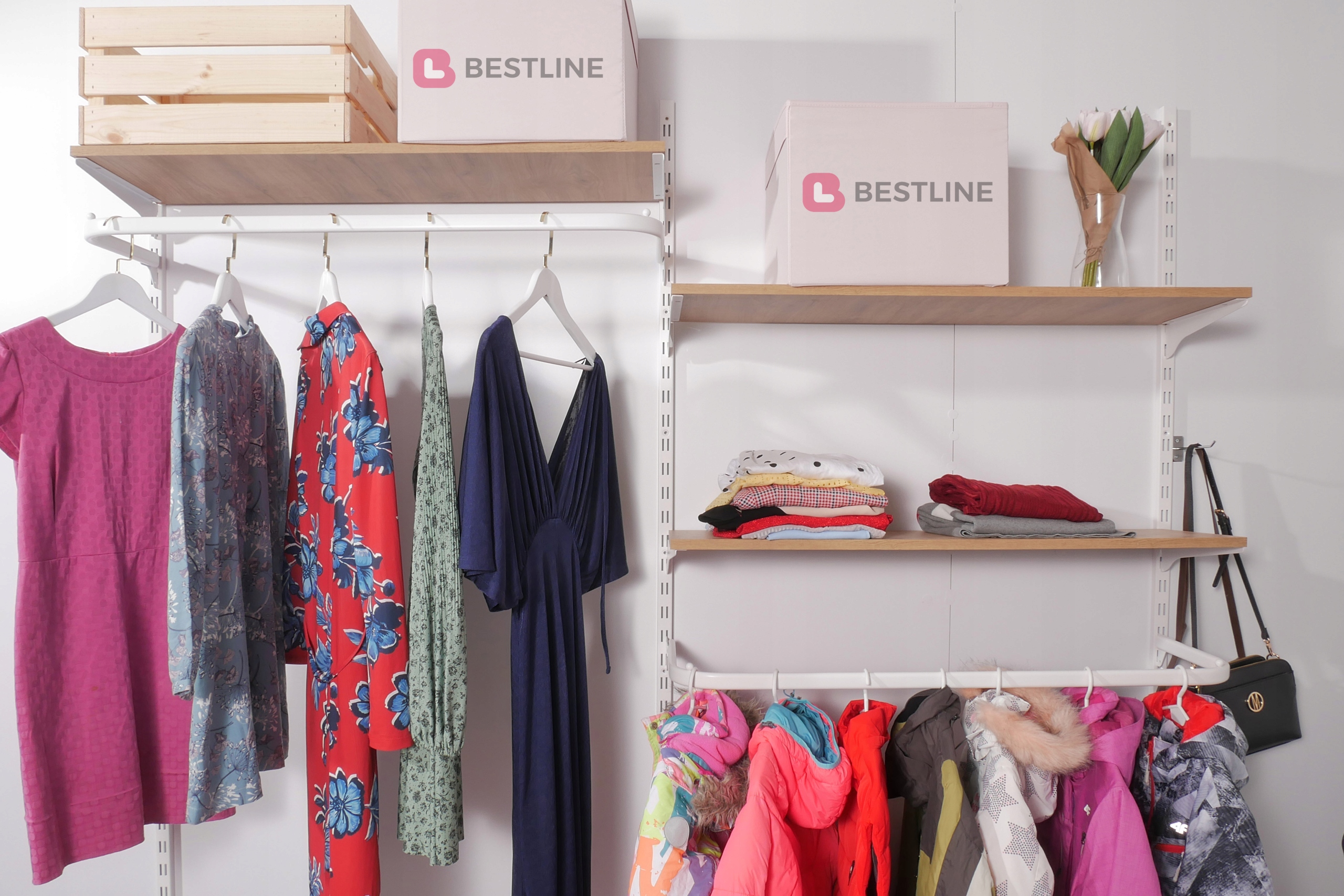 GARDEROBA MODUŁOWA WIESZAK ODZIEŻ DOM SKLEP 100x200 UBRANIA BIAŁA Kod producenta GW1002P