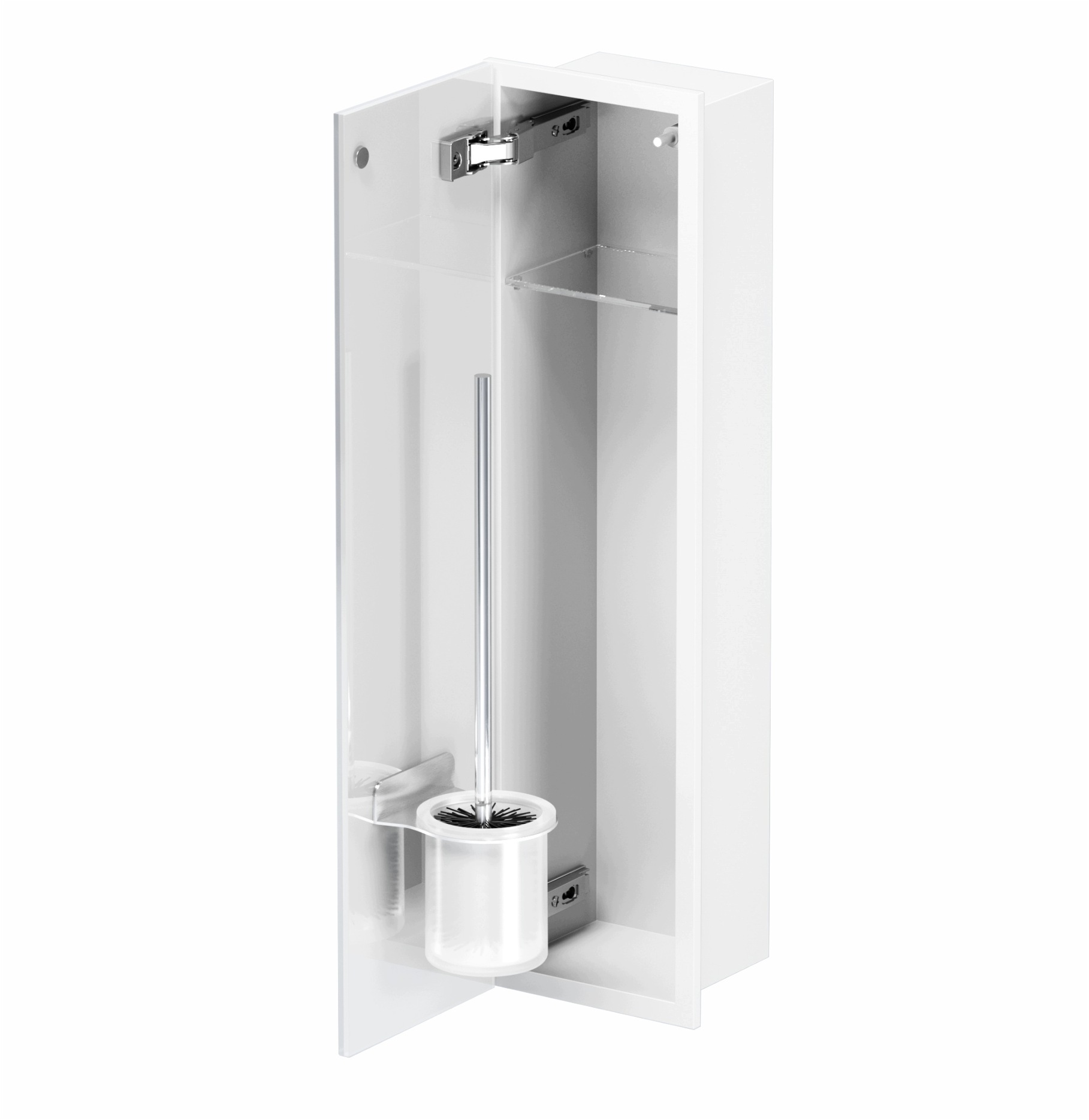 Schowek Wc na szczotkę i papier Biały Szklane Drzwi 600 Lewy Outlet