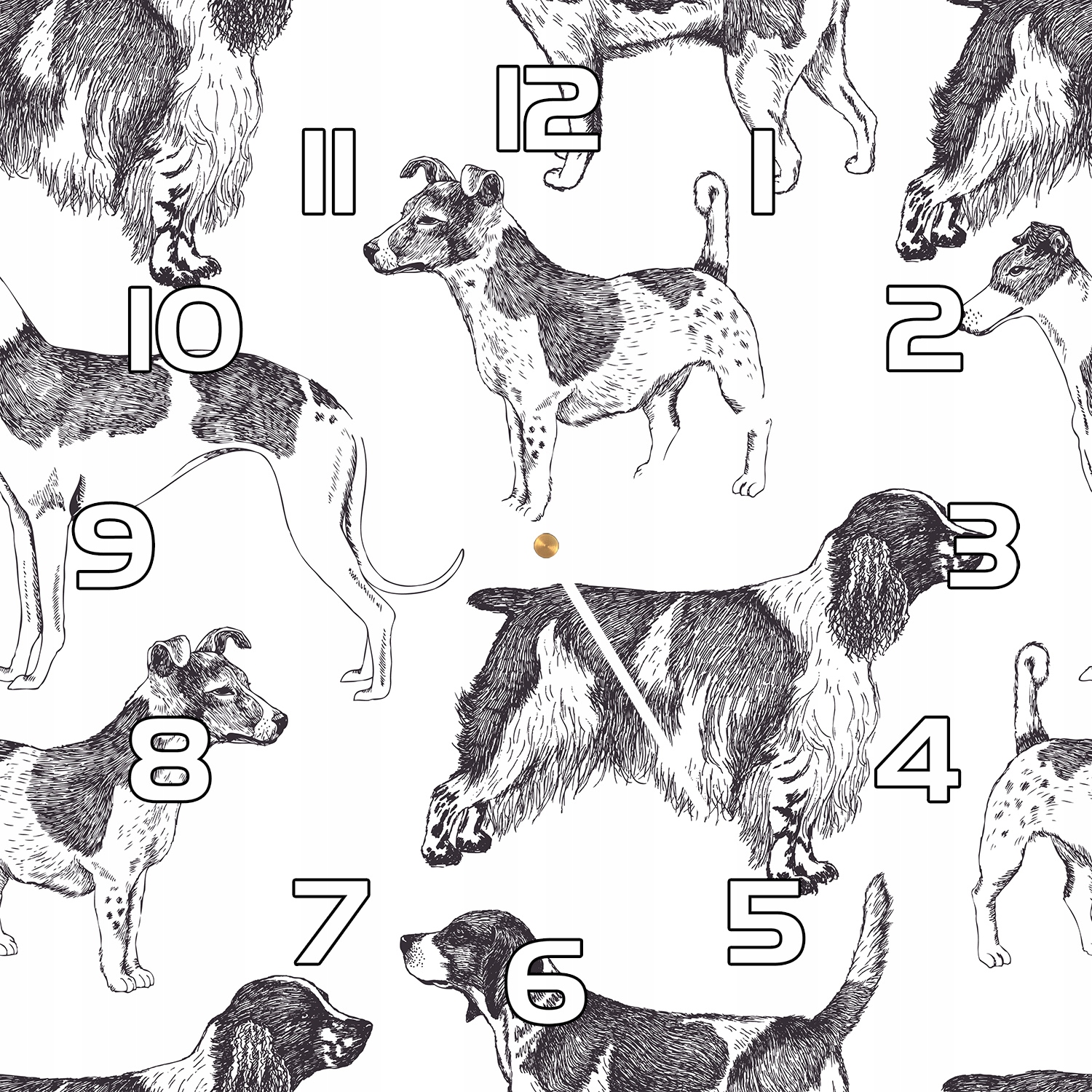 

Zegar szkło hartowane na ścianę Psy wzór 30x30 cm