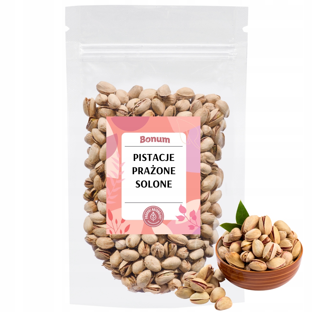 Pistacje prażone Solone kalifornijskie Duże pyszne Chrupiące 1kg Bonum