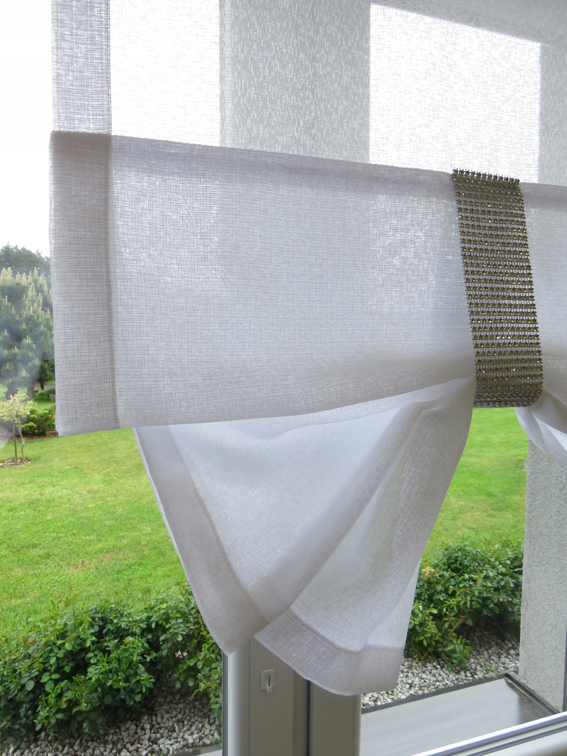 FIRANA PANELOWA ROLETKA Z PODPIĘCIEM Materiał woal