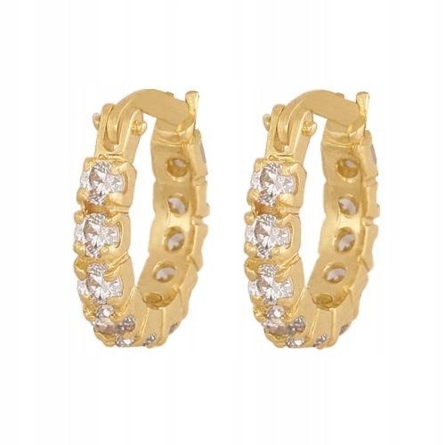 Elegantní Náušnice zlaté 585 s zirkony osazené tlapkami