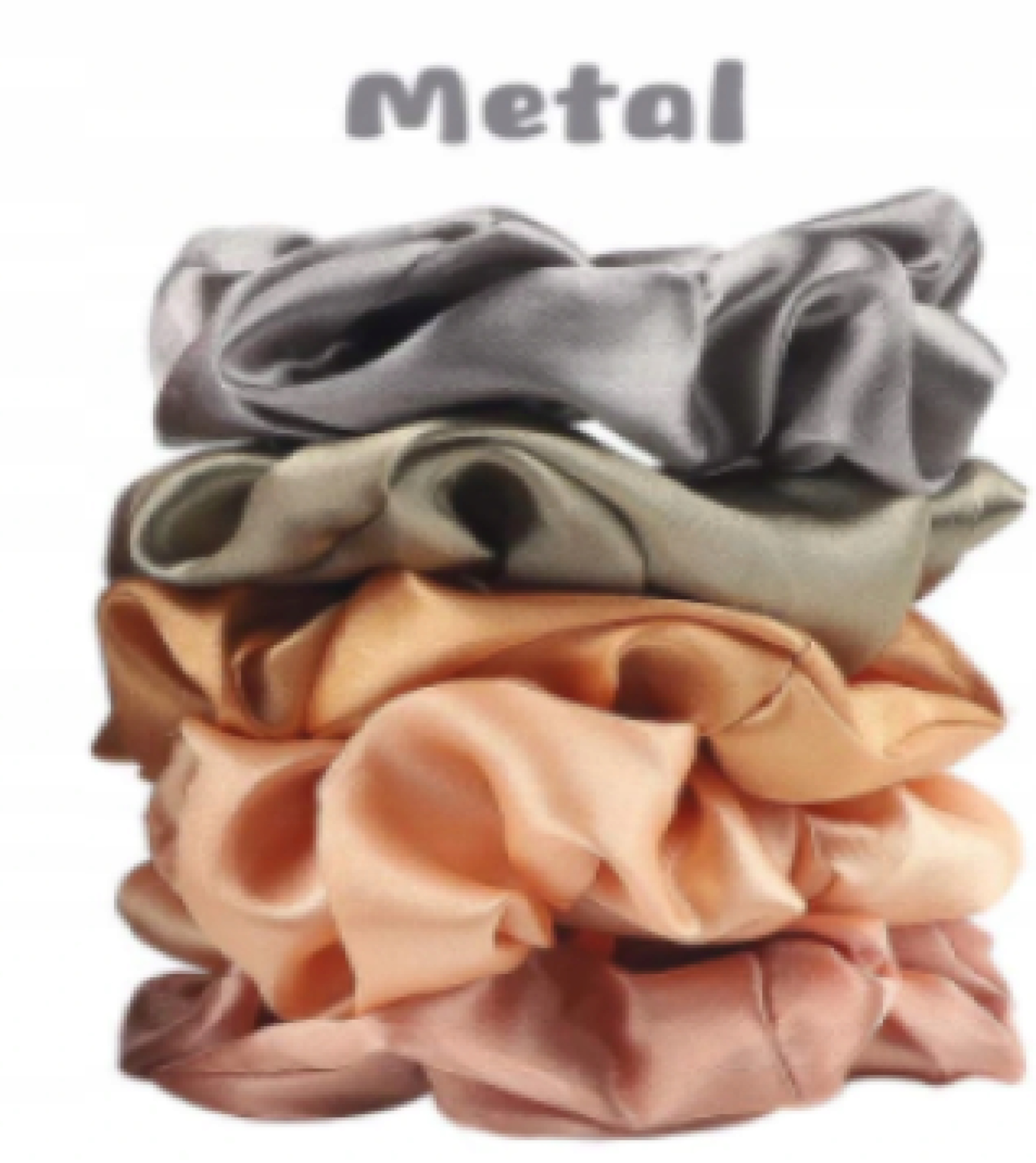 

5xSATYNOWE Scrunchies gumki frotki do włosów Metal