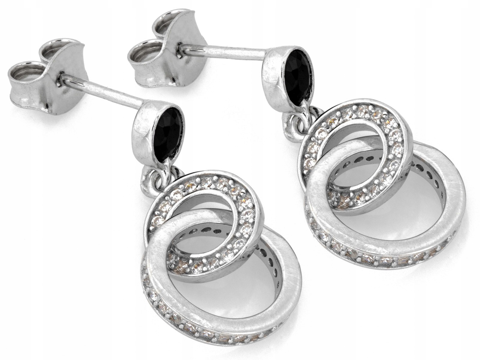 Stříbrné náušnice na tyči s visícími kolečky, 925 2.78 g jako dárek