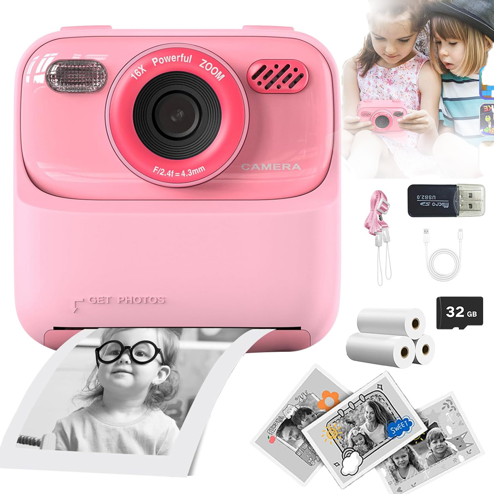 Instantní Digitální Fotoaparát Pro Děti 32 Gb 1080P 1200 Mah