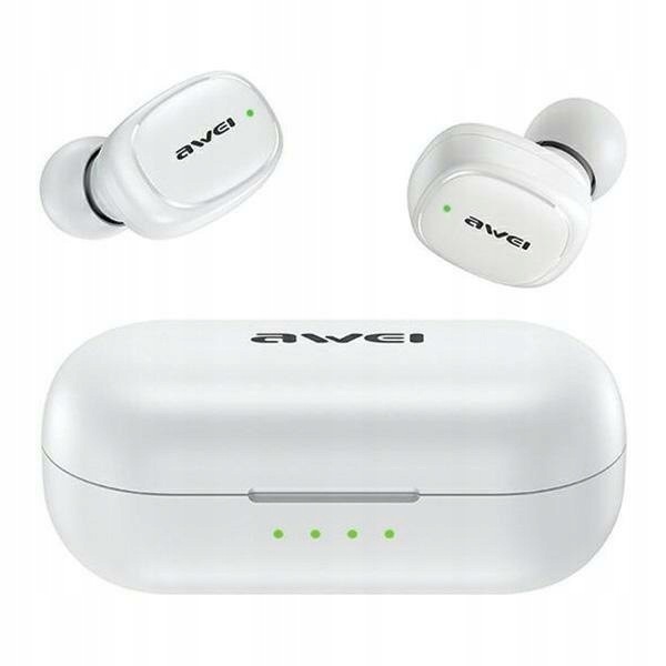 Awei słuchawki Bluetooth 5.1 T13 Pro Tws+ stacja dokująca biały/white
