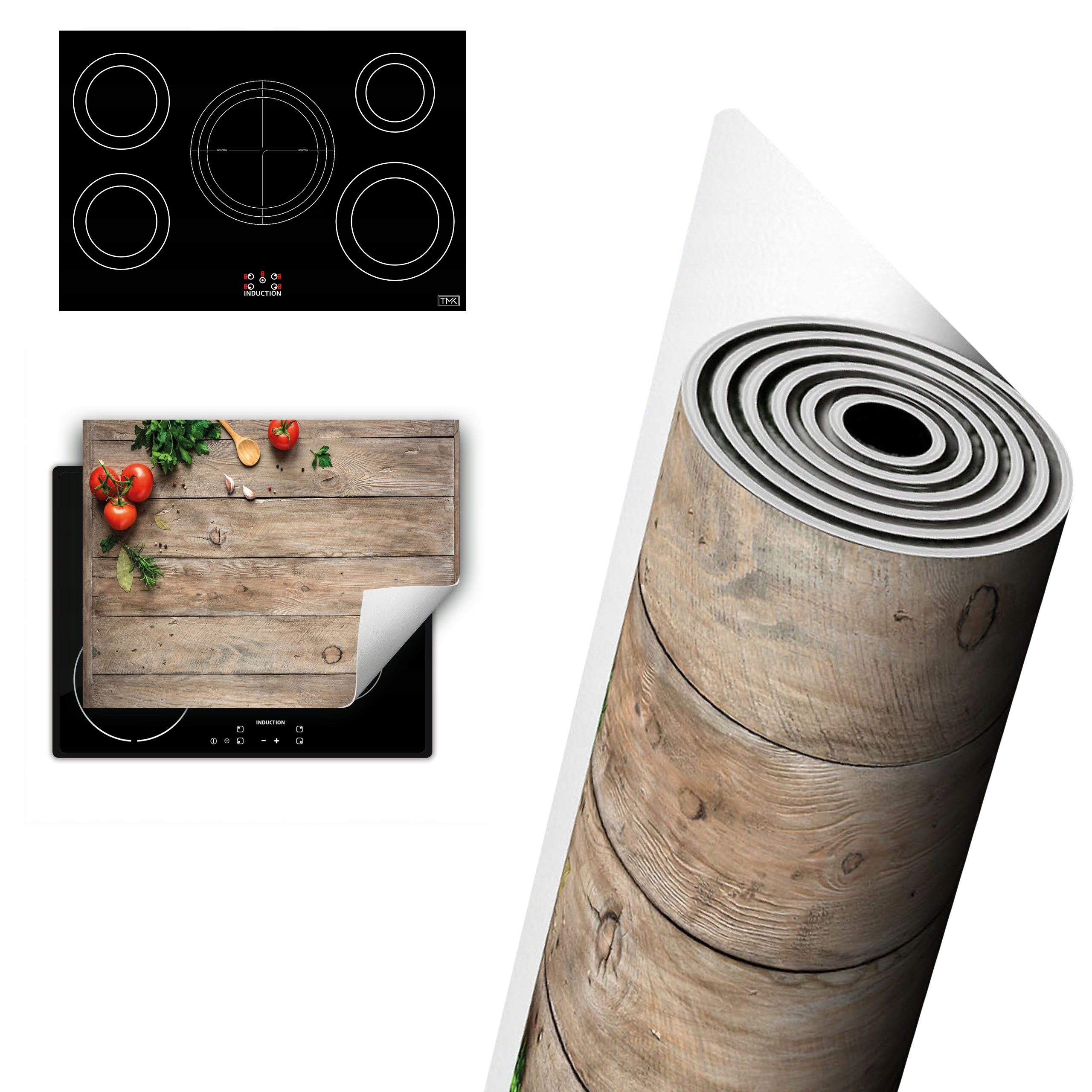 Vinylová Ochrana Na Indukci Pracovní Deska 80x52 Rajče dřevo