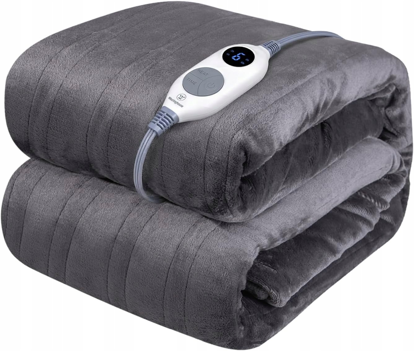 Koc elektryczny Warmrest 130 cm x 180 cm, szary, 6 trybów grzania, timer