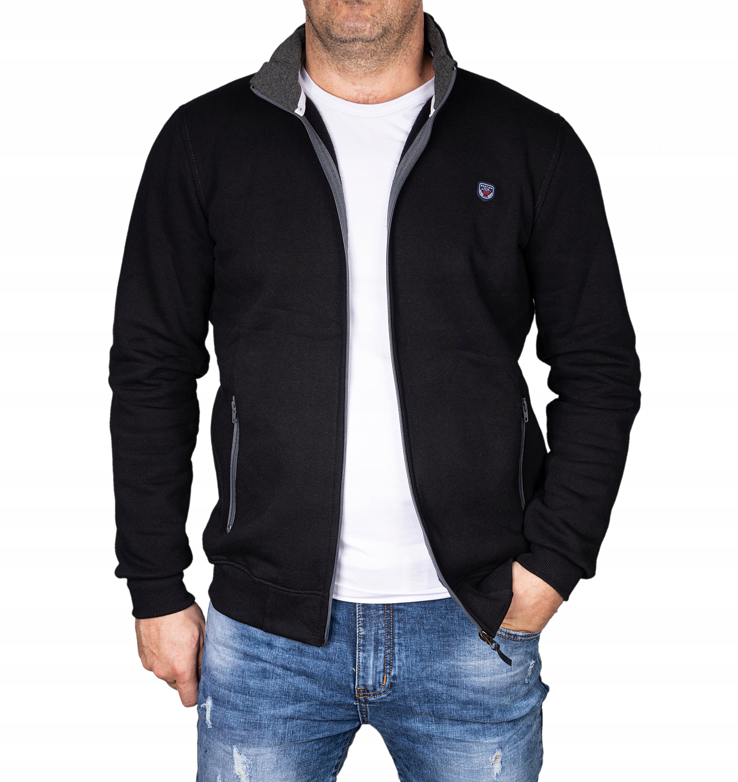 

Bluza męska czarna rozpinana gładka klasyczna XL