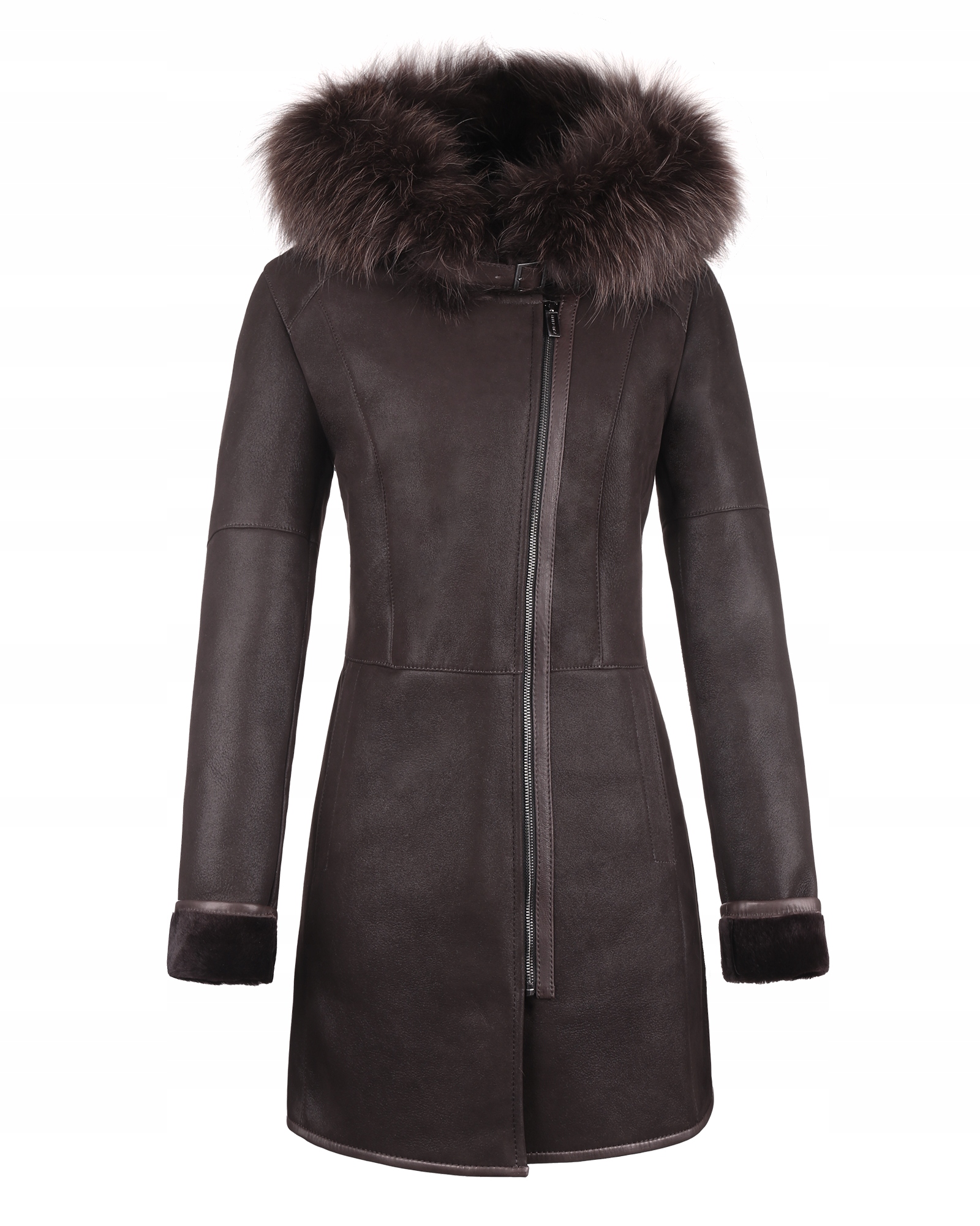 Hnědý Dámský Kožený Kožich Diana XXL/44 Tomskór