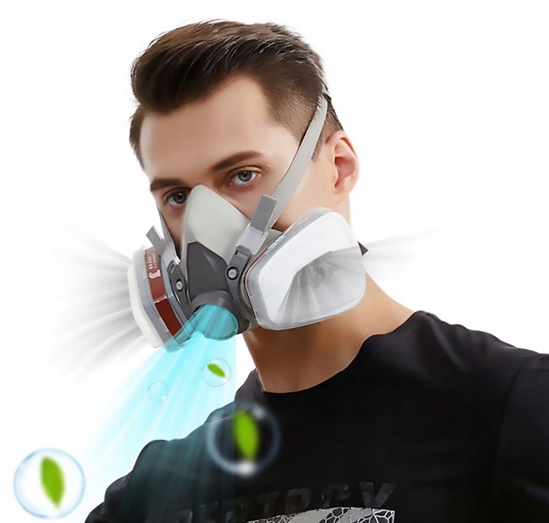 MASKA PRZECIWGAZOWA PEŁNA Lakiernicza Gazowa PEŁNOTWARZOWA 6800 + OKULARY Klasa ochronna P1