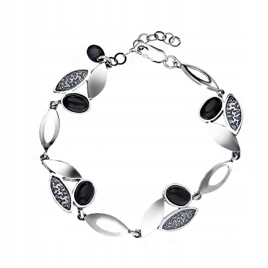 Stříbrný náramek ryzost 925 Kámen Onyx