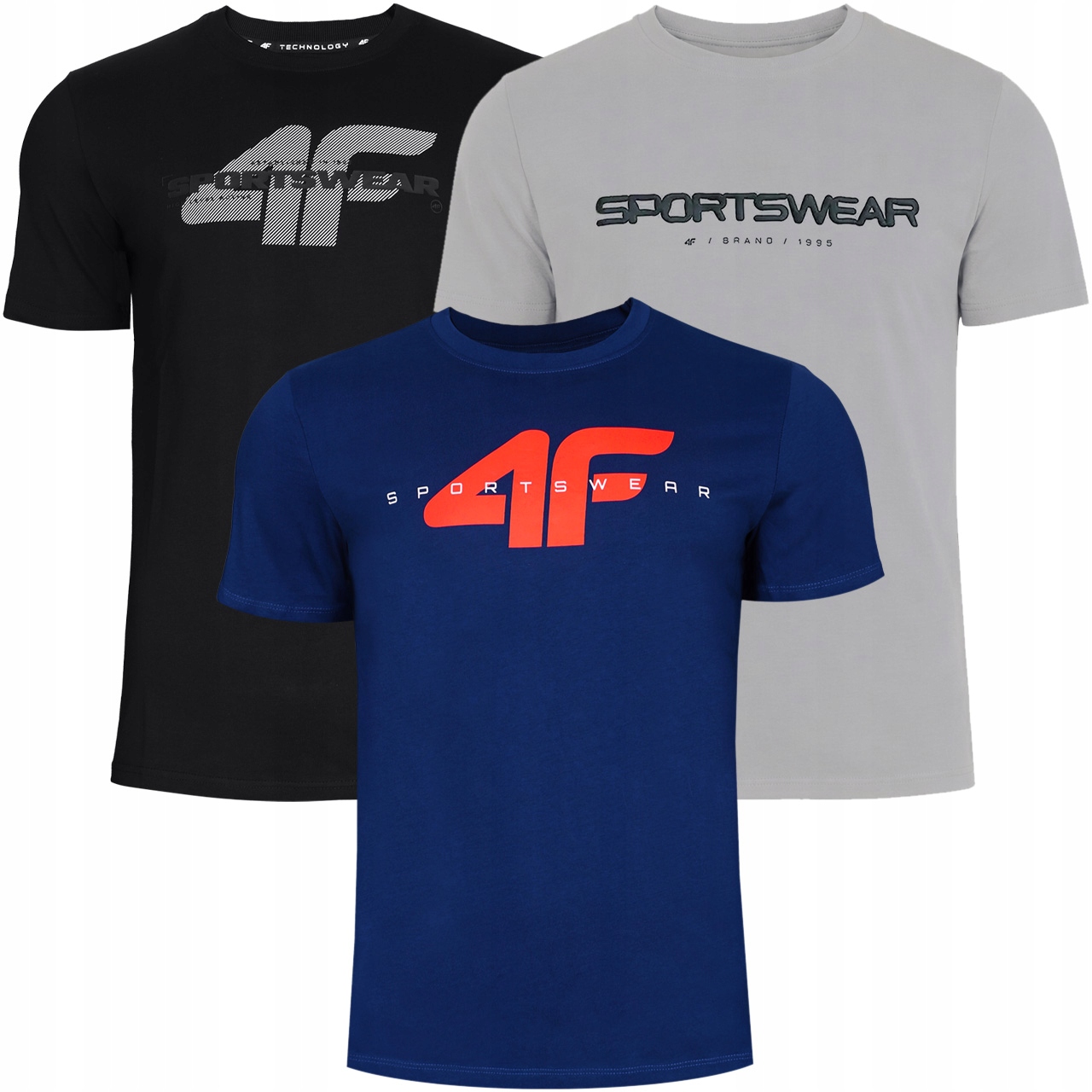 Koszulka Męska 4F komplet 3 szt. T-shirt Podkoszulek zestaw TZ26 XL