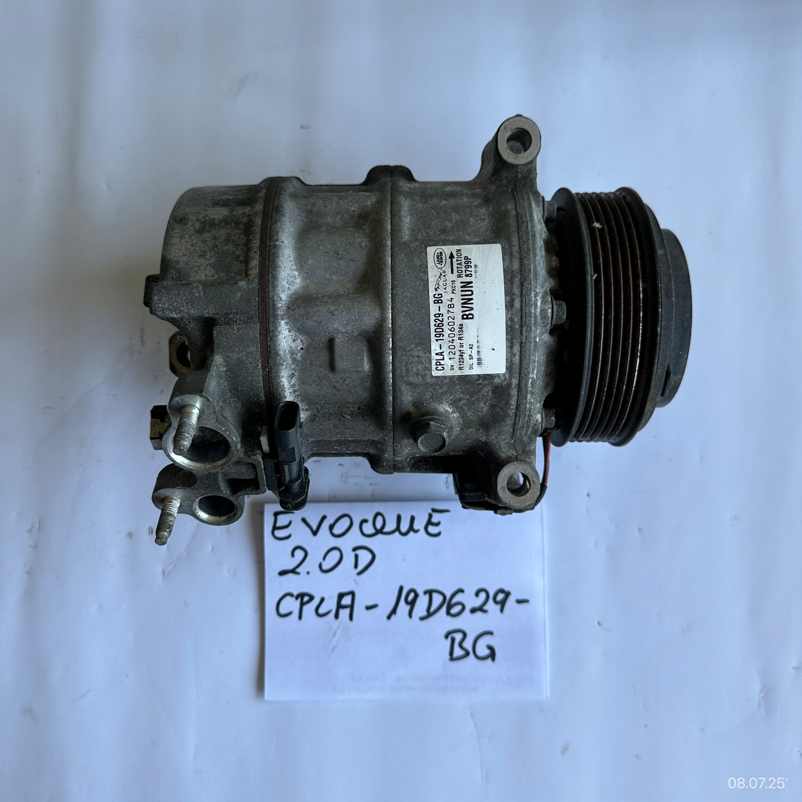 compressor; of the air conditioning compressor JAGUAR E-PACE 2.0 DIESEL CPLA-19D629-BG