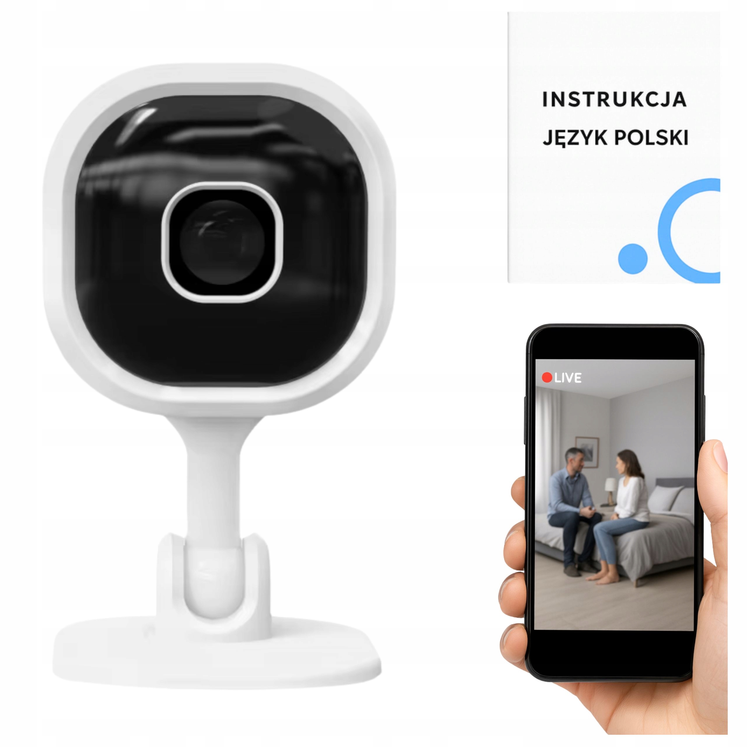 Mini Kamera Wewnętrzna Wifi 2.4 GHz 1080P Zdalny Podgląd Detekcja Ruchu