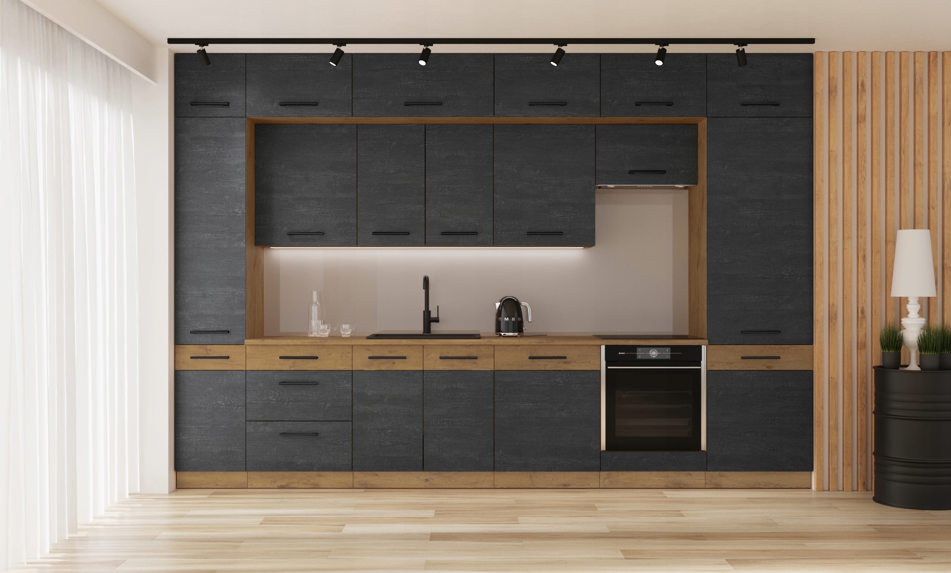 Front do zabudowy zmywarki 45 - 713x446. Grafit Kolor frontów grafit