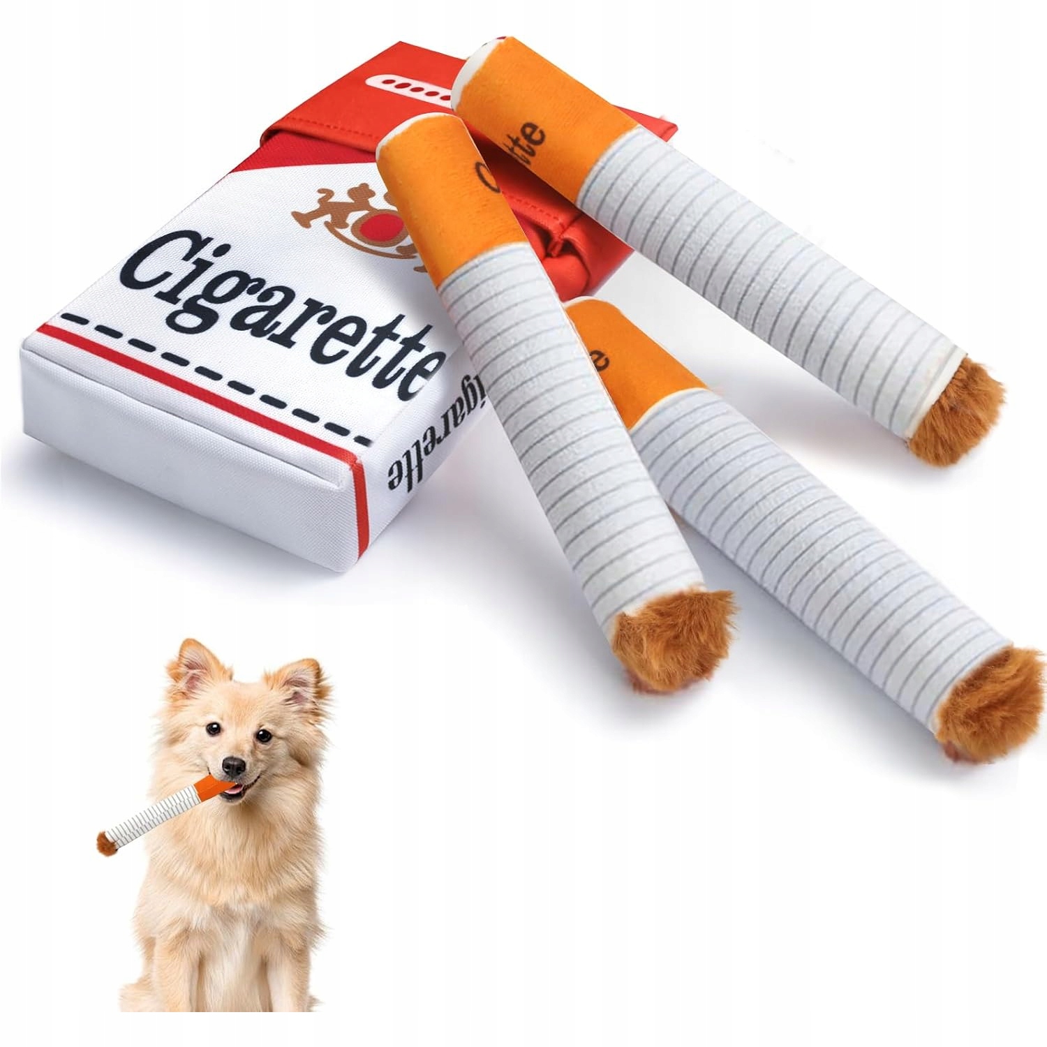 Levně Plyšová Hračka Pro Psa Mazlíček Pískací Cigareta Doutník