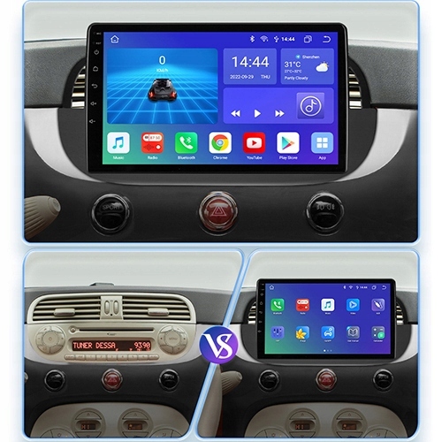 FIAT 500 2007-2014 RADIO Android WIFI GPS 2/32GB Model ANDROID AUTO CARPLAY