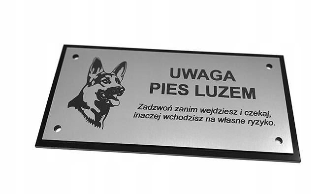 

Tabliczka Uwaga Pies luzem