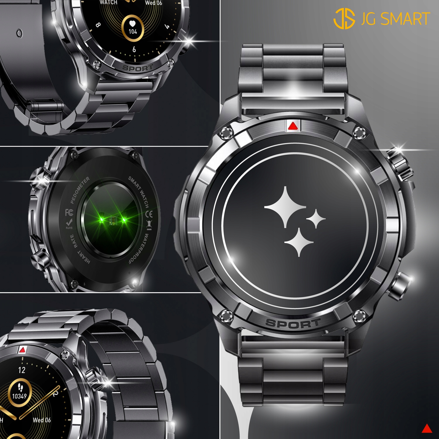 SMARTWATCH MĘSKI ZEGAREK MENU PL ROZMOWY CIŚNIENIE 500mAh AMOLED + 3 paski Kompatybilność systemowa Android iOS Windows Phone