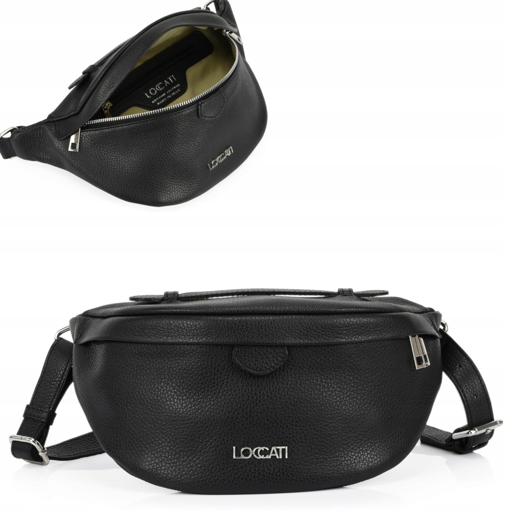 Torebki nerki przez ramię damskie skórzane czarne skóra naturalna