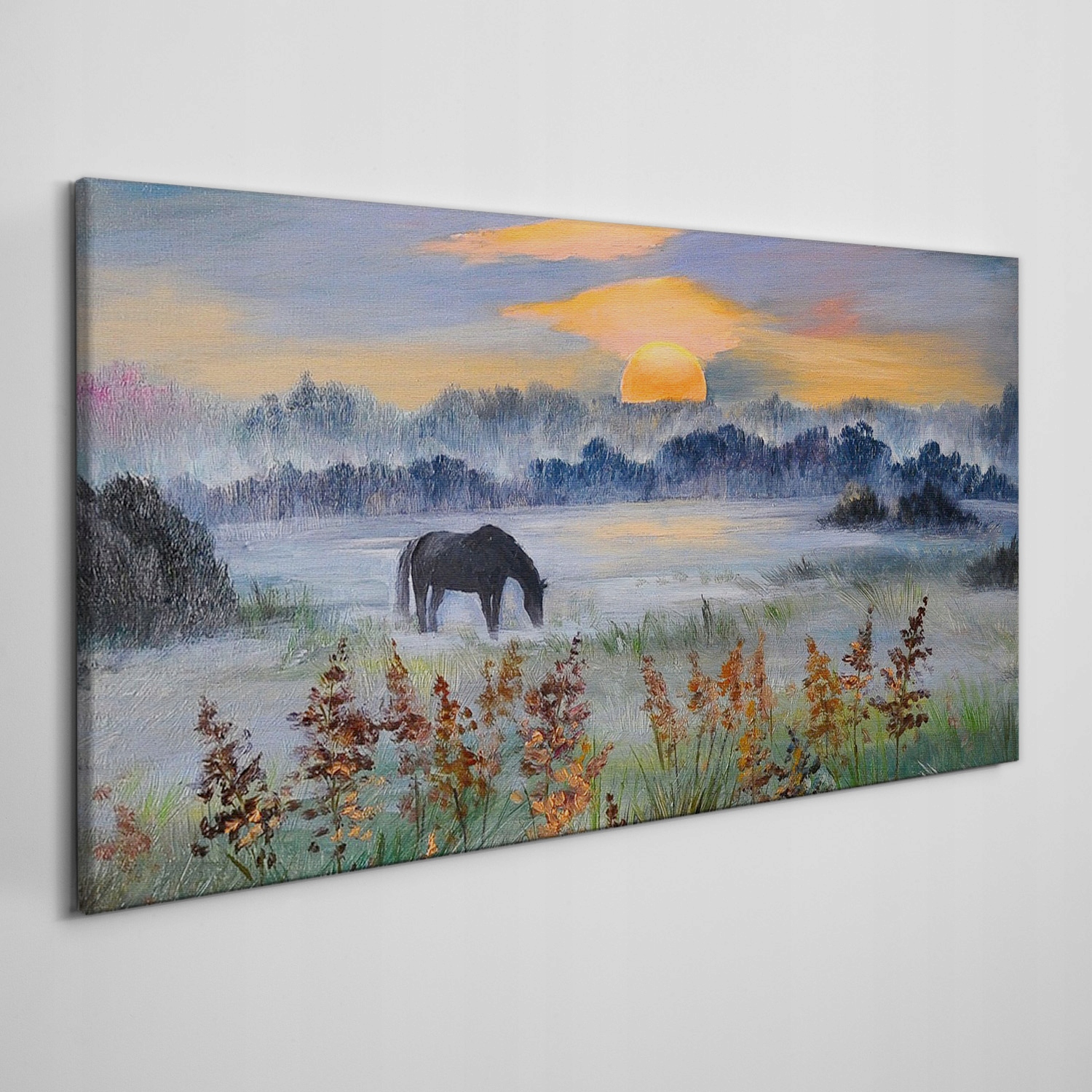 

Obraz na płótnie Łąka zwierzę zachód słońca 120x60