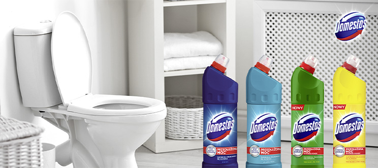 DOMESTOS PRZEDŁUŻONA MOC DO TOALETY PŁYN 1L MIX Opakowanie produktu plastikowa butelka