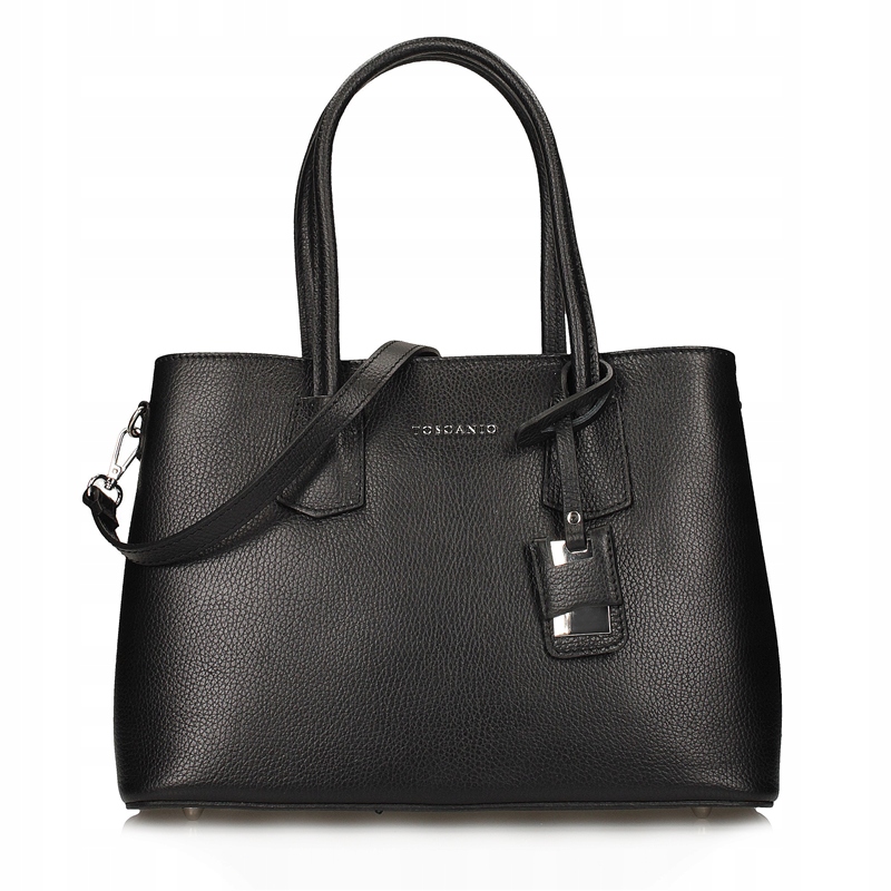 Dámská kožená kabelka Elegantní klasická, prostorná Kufřík černá C255