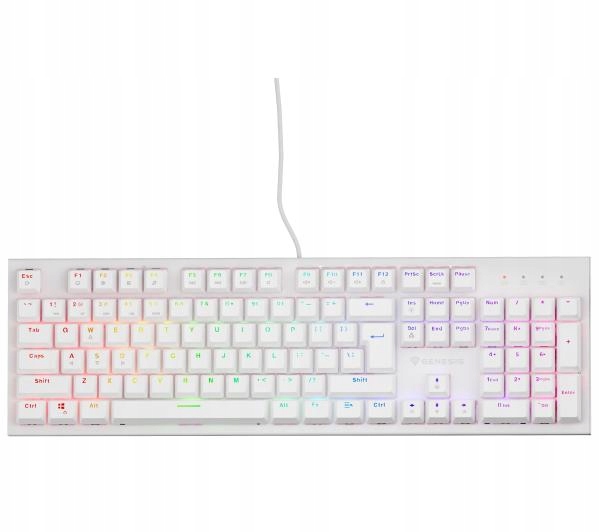 Klawiatura mechaniczna Genesis Thor 303 RGB Outemu Peach Silent Biała