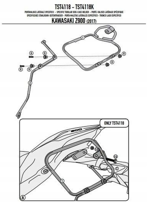 Kappa Pod Bočné Tašky (tašky) RB105 Alebo Univerzálne Kawasaki Z Roku 900