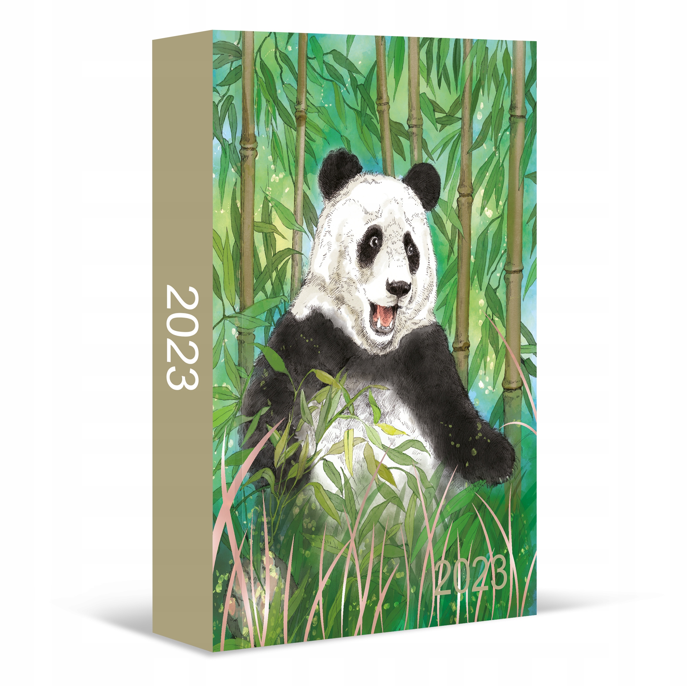 

kalendarz dzienny Zwierzaki 2023 Panda złocony