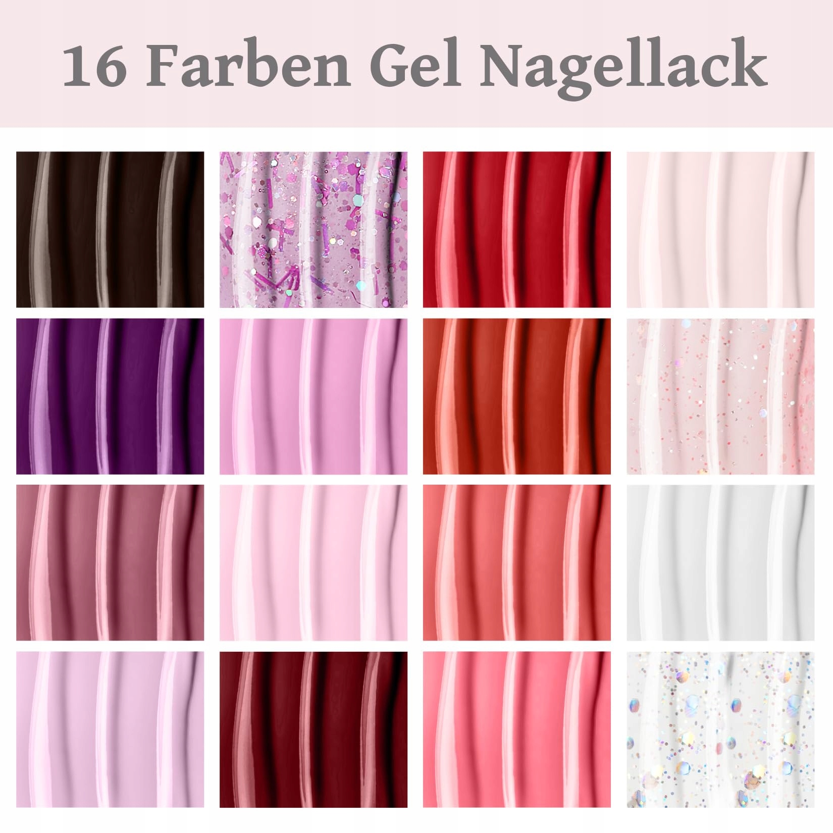 VANREESA Zestaw Lakierów UV 16 Kolorów z Lampą LED 48W do Manicure — miniatura 2