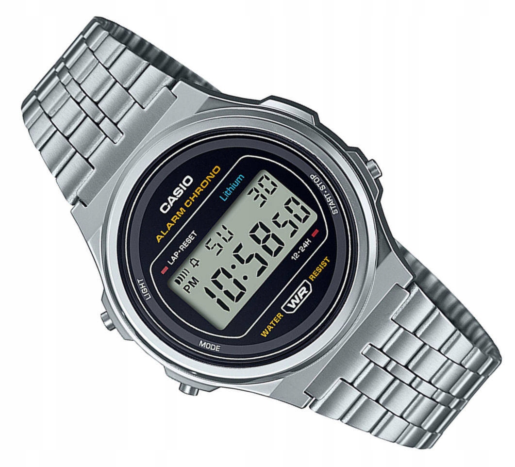 Stříbrné Hodinky Casio Vintage A171WE-1AEF Retro