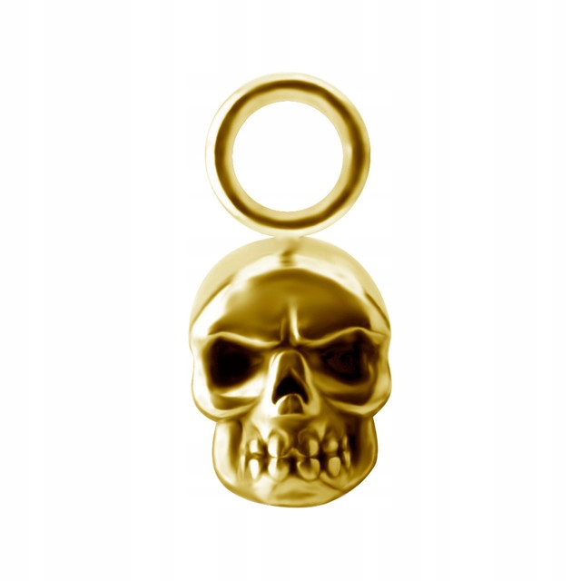 Charms - czaszka - złoty - SKULL PIERCING