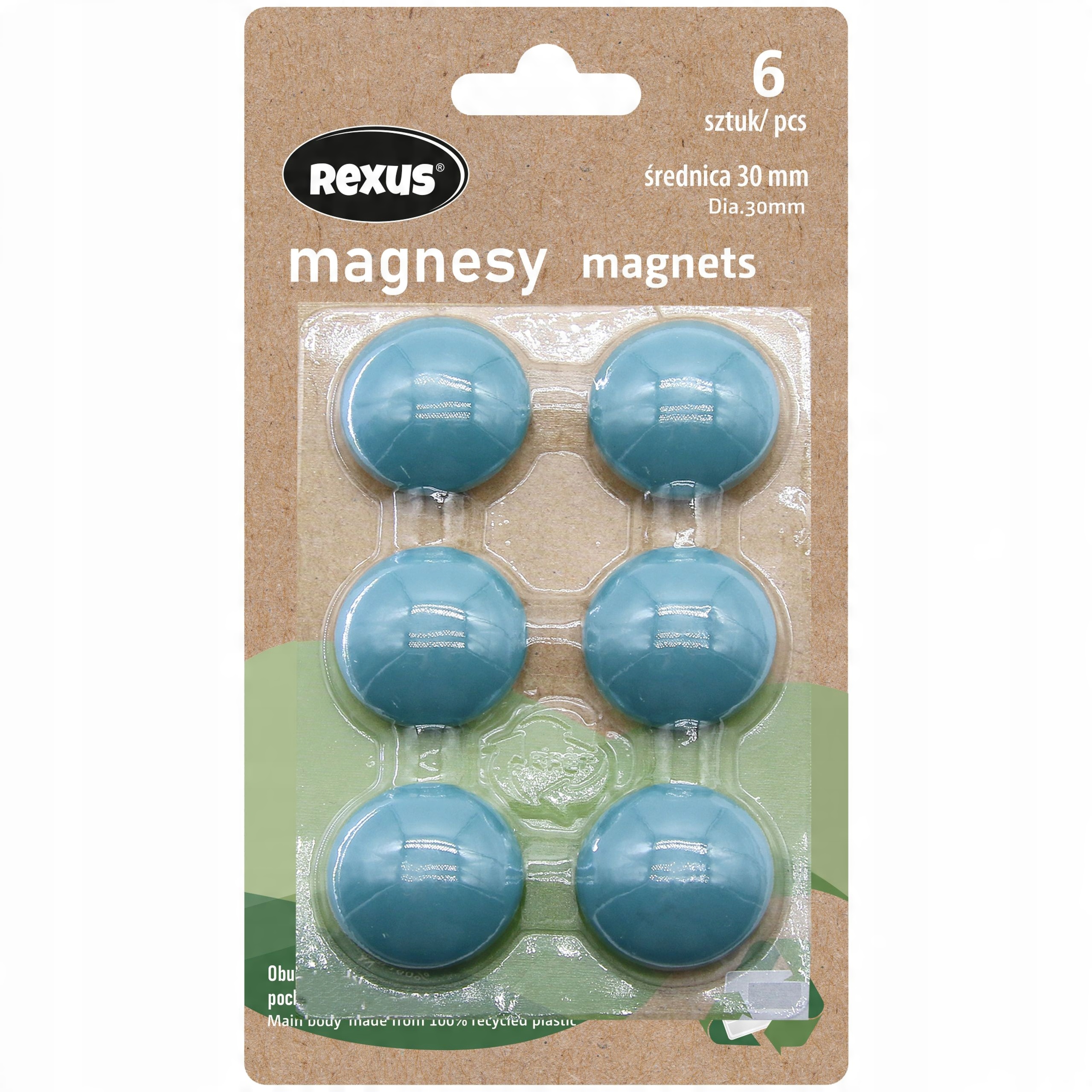 

Magnesy Do Tablic 30 mm Okrągłe 6 sztuk Rexus