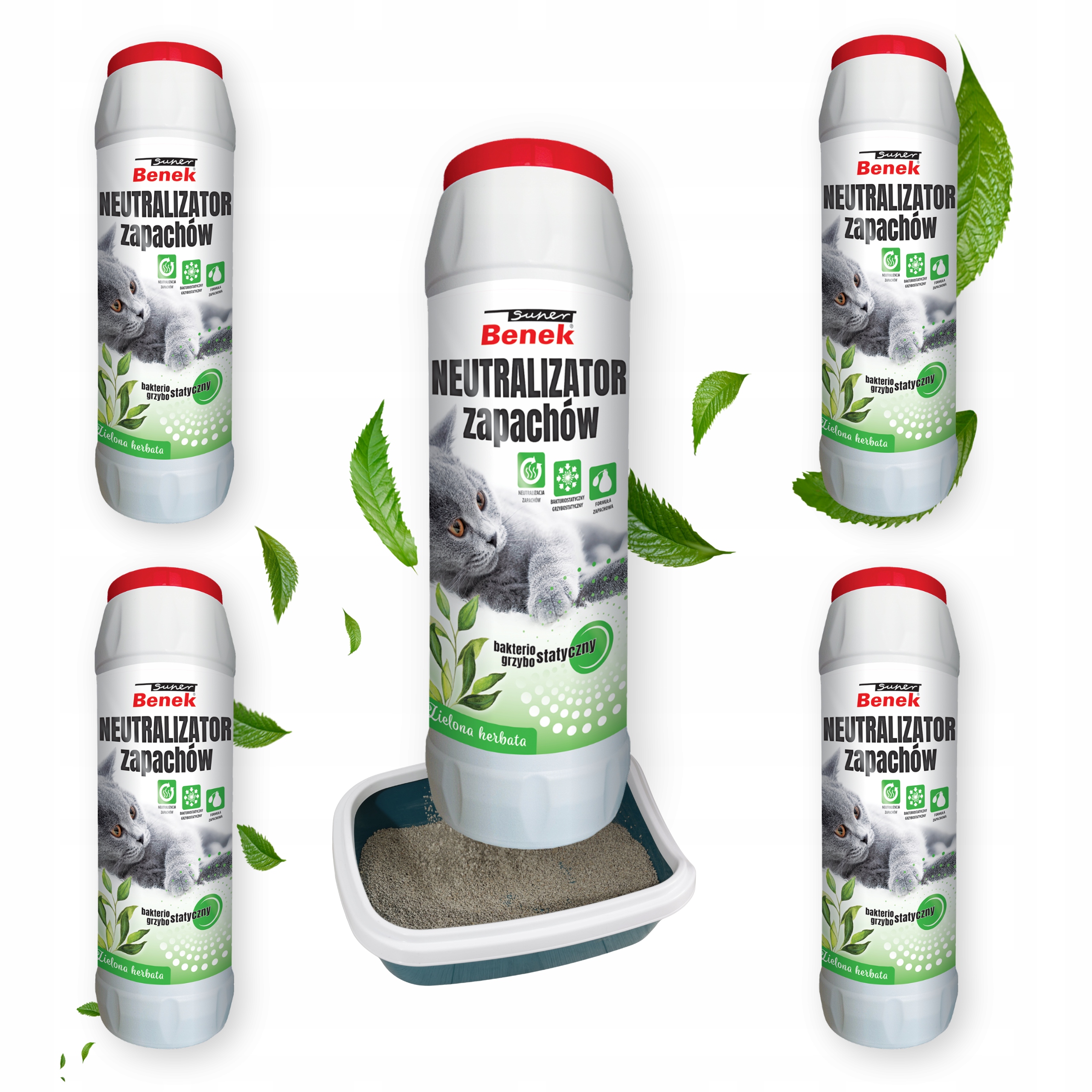 Levně Neutralizátor Zápachu Zelený Čaj Benek Sada 5 Kusů Granulí